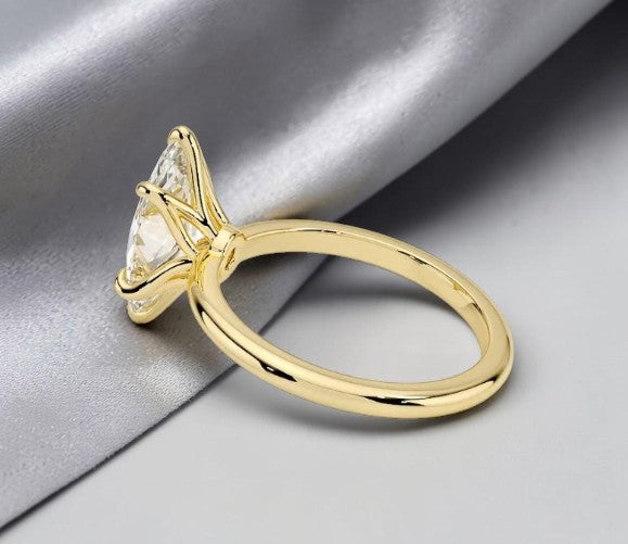 Marquise Lab Grown Diamond Lotus Basket Solitaire Engagement Ring