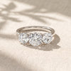 Round Lab Grown Diamond Three Stone Engagement Ring