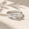 Round Lab Grown Diamond Three Stone Engagement Ring