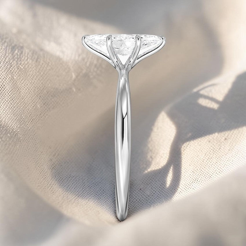 14K Gold 1 Carat Marquise Cut Lab Grown Diamond Solitaire Engagement Ring