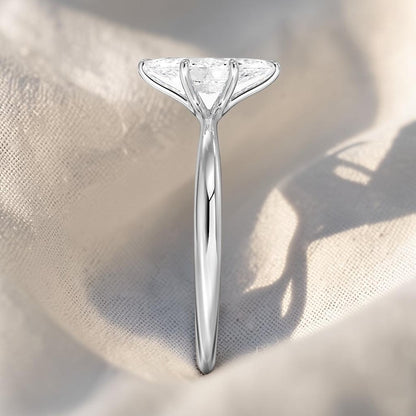 14K Gold 1 Carat Marquise Cut Lab Grown Diamond Solitaire Engagement Ring