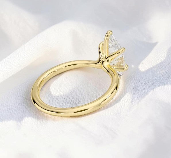 14K Gold 1 Carat Marquise Cut Lab Grown Diamond Solitaire Engagement Ring