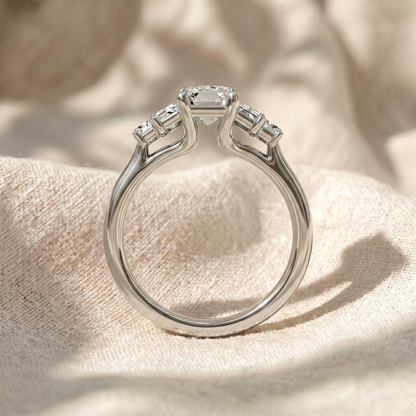 Emerald Cut Five-Stone Lab Diamond Engagement Ring
