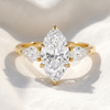 Marquise Lab Grown Diamond Three Stone Engagement Ring