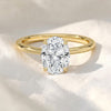 Oval Cut Lab Grown Diamond Twisted Hidden Halo Engagement Ring