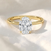 Oval Cut Lab Grown Diamond Twisted Hidden Halo Engagement Ring