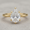 Pear Lab Grown Diamond Solitaire Ring – Six Prong Gold Engagement Ring
