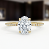 Oval Lab Grown Diamond Pavé Engagement Ring in Gold – Four Prong Solitaire with Hidden Halo (Copy)