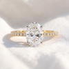 Two Tone Oval Cut Lab Grown Diamond Pave Engagement Ring