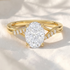 Oval Lab Grown Diamond Twisted Pavé Engagement Ring