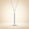 Lab Grown Diamond Vertical Bar Pendant Necklace in Gold