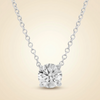 Lab Grown Round Diamond Solitaire Pendant Necklace in Gold
