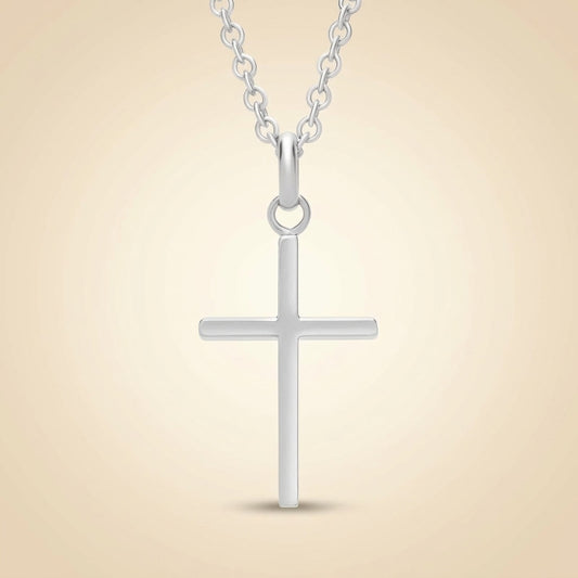 Classic Plain Cross Pendant Necklace in Gold
