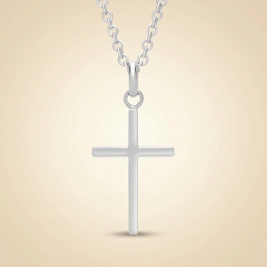 Classic Plain Cross Pendant Necklace in Gold