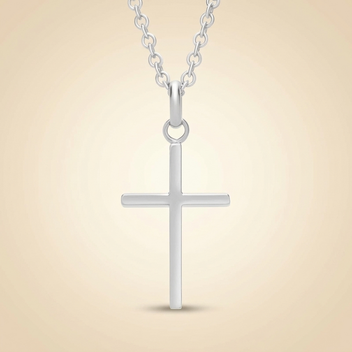 Classic Plain Cross Pendant Necklace in Gold