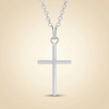 Classic Plain Cross Pendant Necklace in Gold