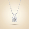 Lab Grown Round Diamond Solitaire Pendant Necklace in Gold