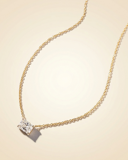 Lab Grown East-West Radiant Cut Diamond Solitaire Necklace
