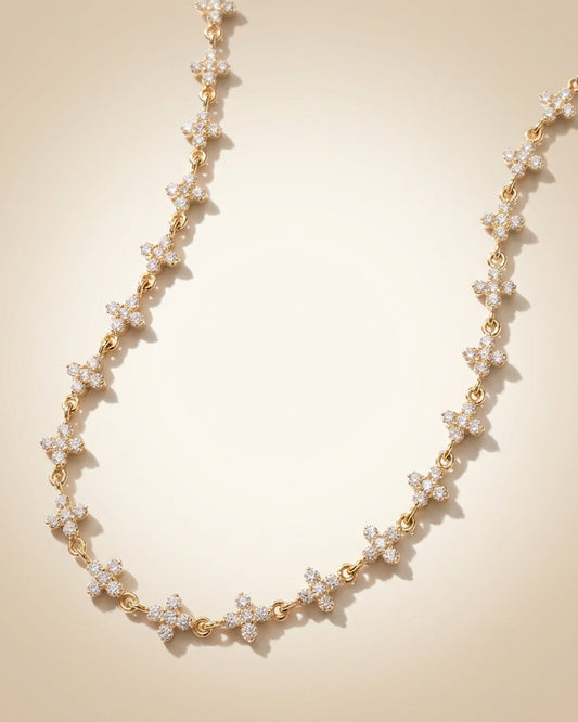 Lab Grown Diamond Floral Station Necklace