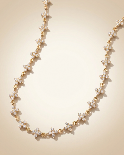 Lab Grown Diamond Floral Station Necklace