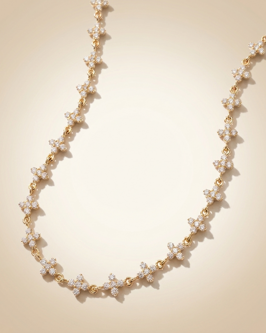 Lab Grown Diamond Floral Station Necklace