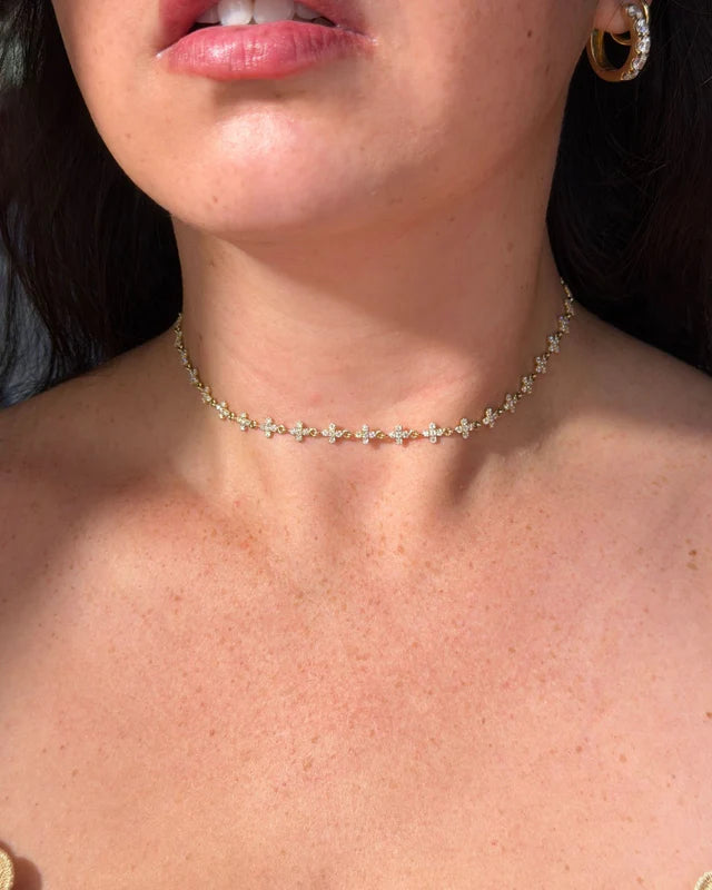 lab grown diamond floral station necklace