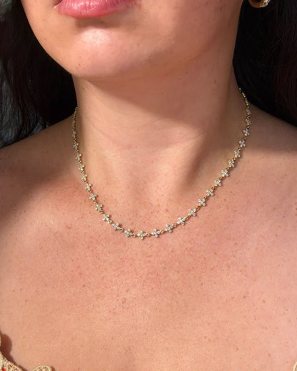 Lab Grown Diamond Floral Station Necklace