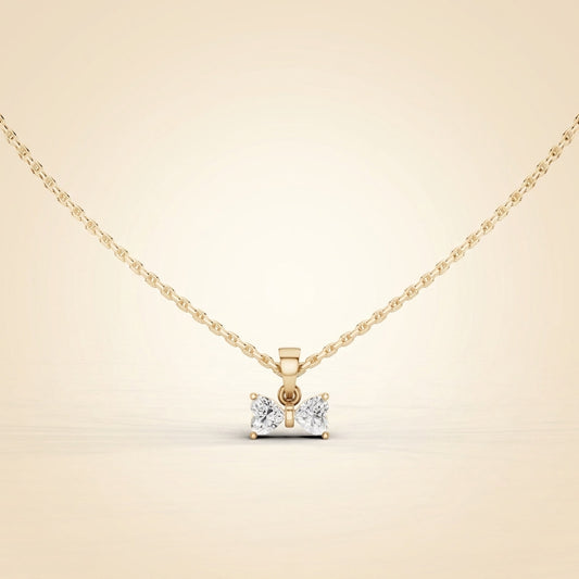 Lab Grown Diamond Bow Pendant Necklace