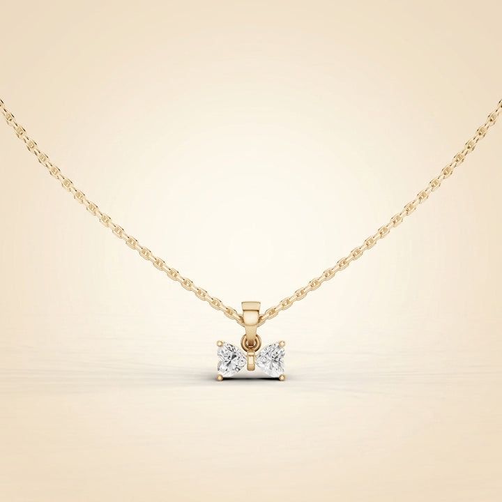 Lab Grown Diamond Bow Pendant Necklace