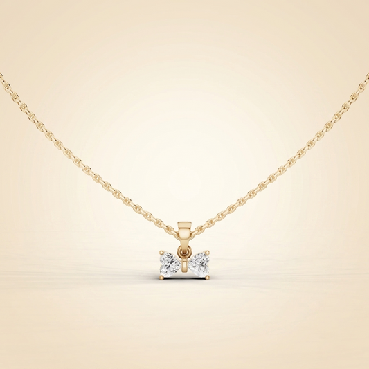 Lab Grown Diamond Bow Pendant Necklace