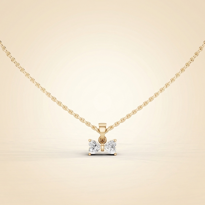 Lab Grown Diamond Bow Pendant Necklace