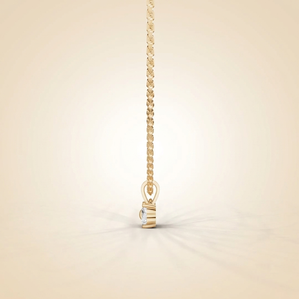 lab grown diamond bow pendant necklace