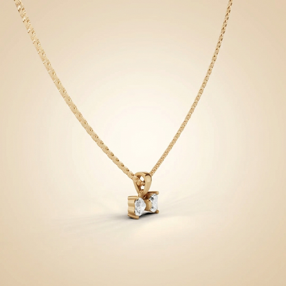 Lab Grown Diamond Bow Pendant Necklace
