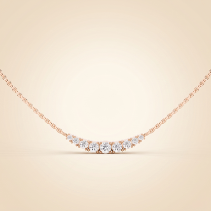 Lab Grown Graduated Diamond Curved Bar Necklace