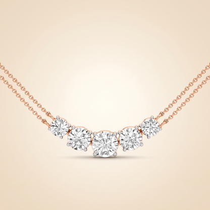 Lab Grown Five-Stone Graduated Diamond Arc Necklace