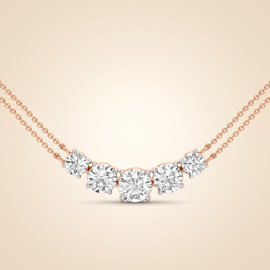 Lab Grown Five-Stone Graduated Diamond Arc Necklace