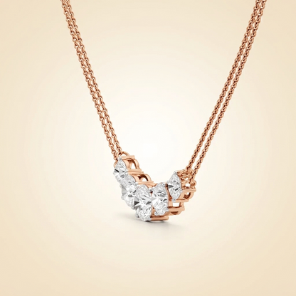 Lab Grown Five-Stone Graduated Diamond Arc Necklace