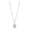 Lab Grown Diamond Round Halo Station Drop Necklace