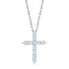 Lab Grown Diamond Cross Pendant Necklace, Classic Shared Prong Cross