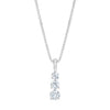 Lab Grown Three Stone Diamond Drop Pendant Necklace