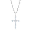 Lab Grown Diamond Petite Cross Pendant Necklace, Minimalist Prong Set Cross