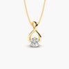 Lab Grown Diamond Infinity Twist Solitaire Pendant Necklace
