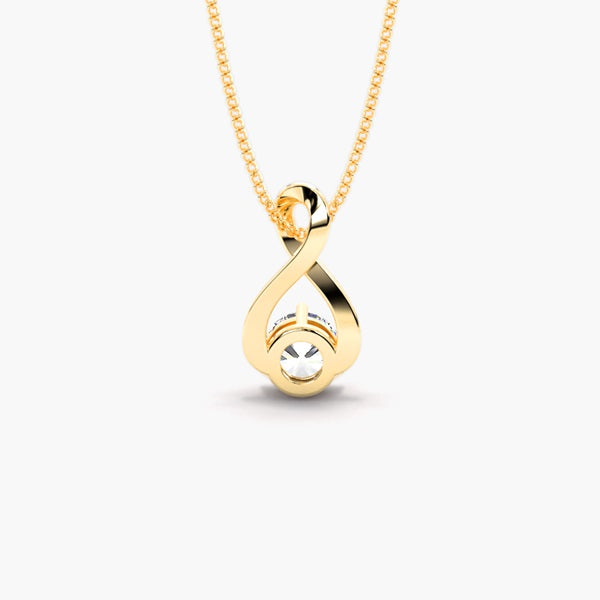 lab grown diamond infinity twist solitaire pendant necklace