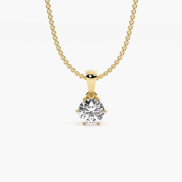 lab grown diamond solitaire pendant necklace with hidden halo