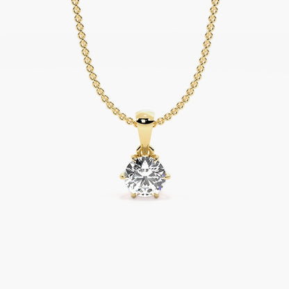 Lab Grown Diamond Solitaire Pendant Necklace with Hidden Halo