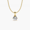 Lab Grown Diamond Solitaire Pendant Necklace with Hidden Halo