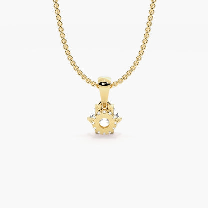 Lab Grown Diamond Solitaire Pendant Necklace with Hidden Halo