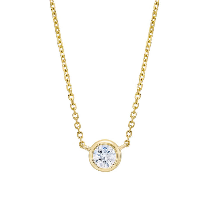Bezel Set Lab Grown Diamond Solitaire Pendant Necklace