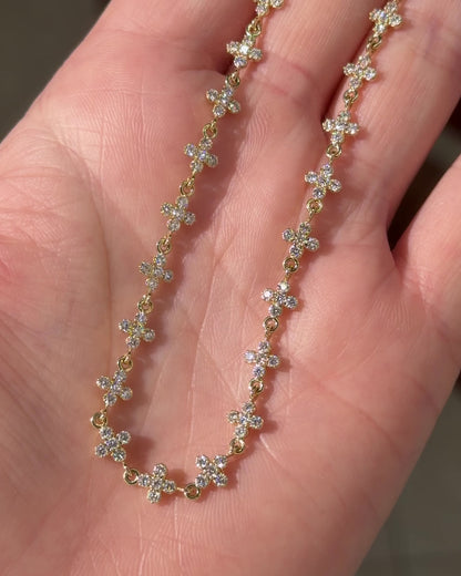 Lab Grown Diamond Floral Station Necklace