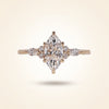 Marquise Cut Diamond Engagement Ring with Cluster and Marquise Side Accents